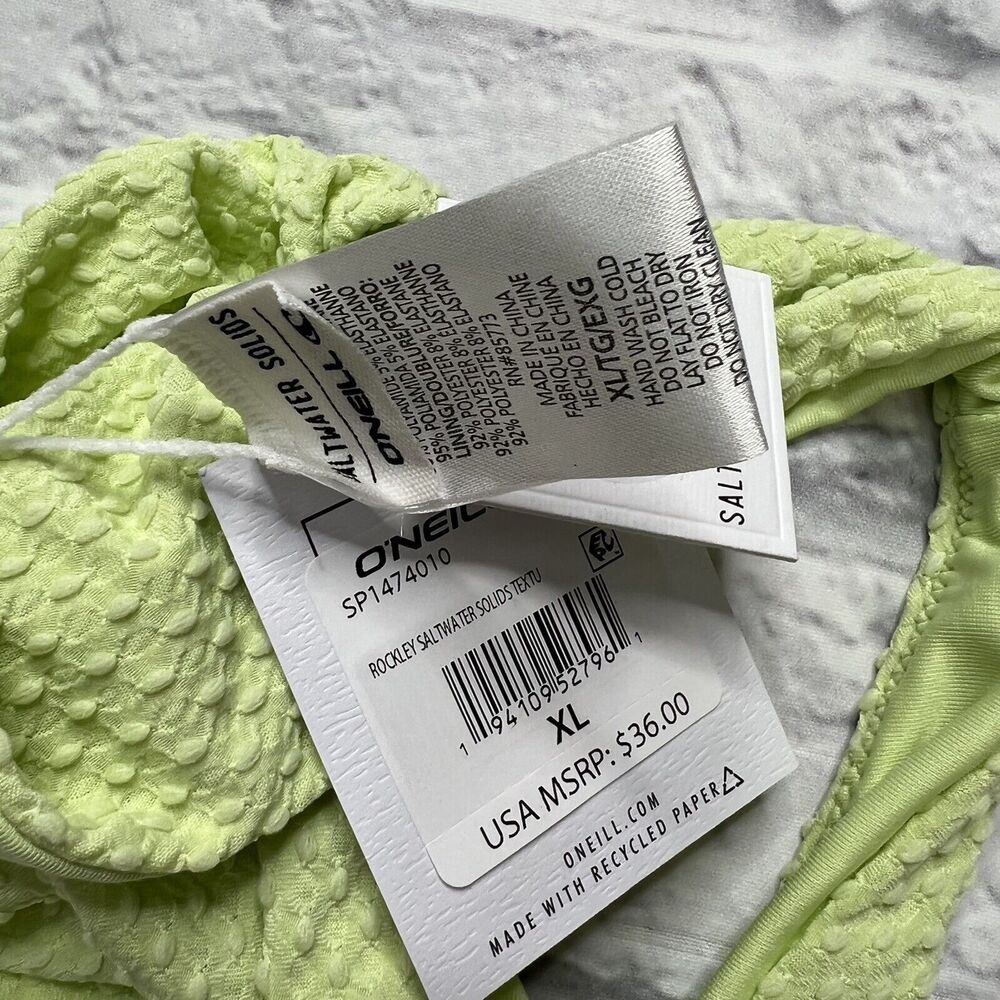 O'Neill MINT Green Rockley Saltwater Solids Textured Swim Bottom Junior XL New - Picture 5 of 5